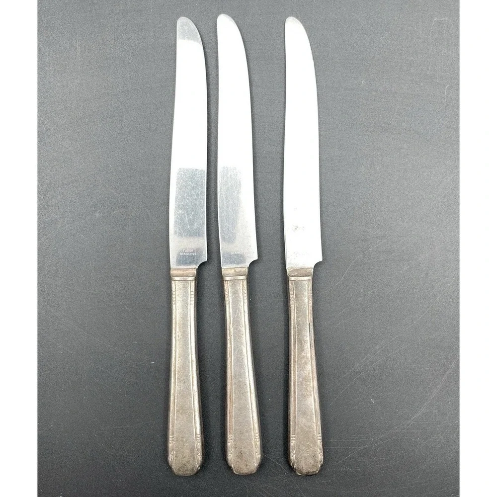 Oneida Community Elaine 1926 Silverplate Hollow Handle Knives Lot of 3